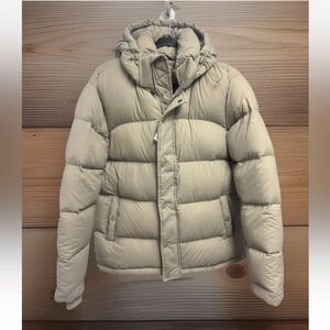 Tna Aritzia Super Puff Jacket Women Small Taupe 700+ Fill Goose Down Winter Wear
